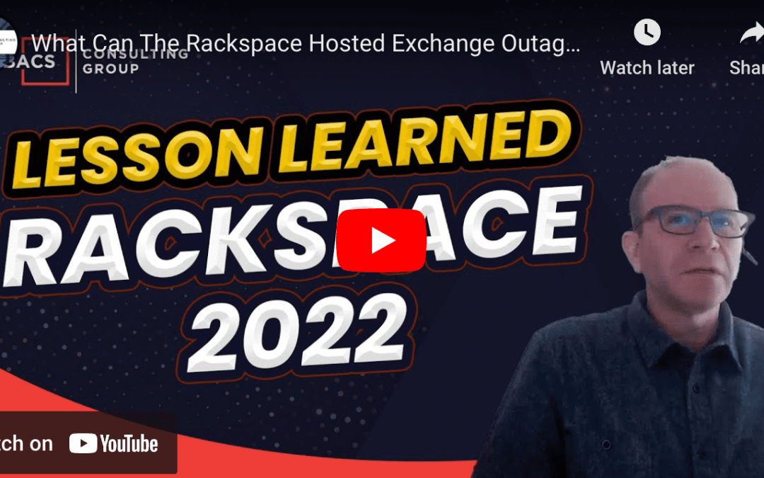 Business Lessons from Rackspace Massive Server Outage