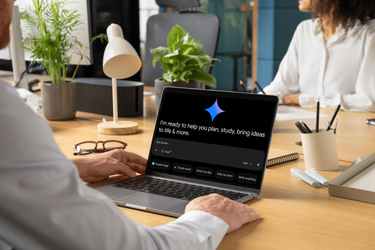 Gemini AI consulting showing Google Gemini interface used for business workflows and data tasks