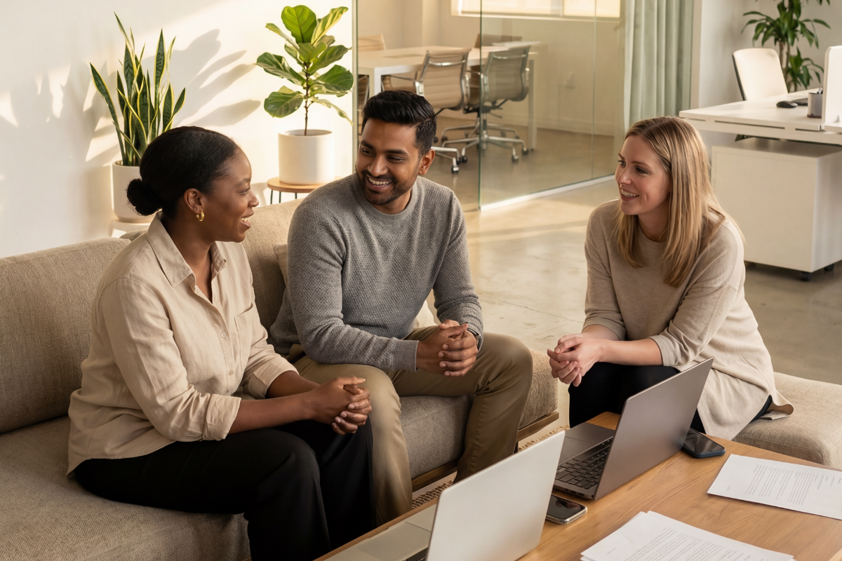 Gemini AI consulting team working with clients on collaboration and data-driven decision making
